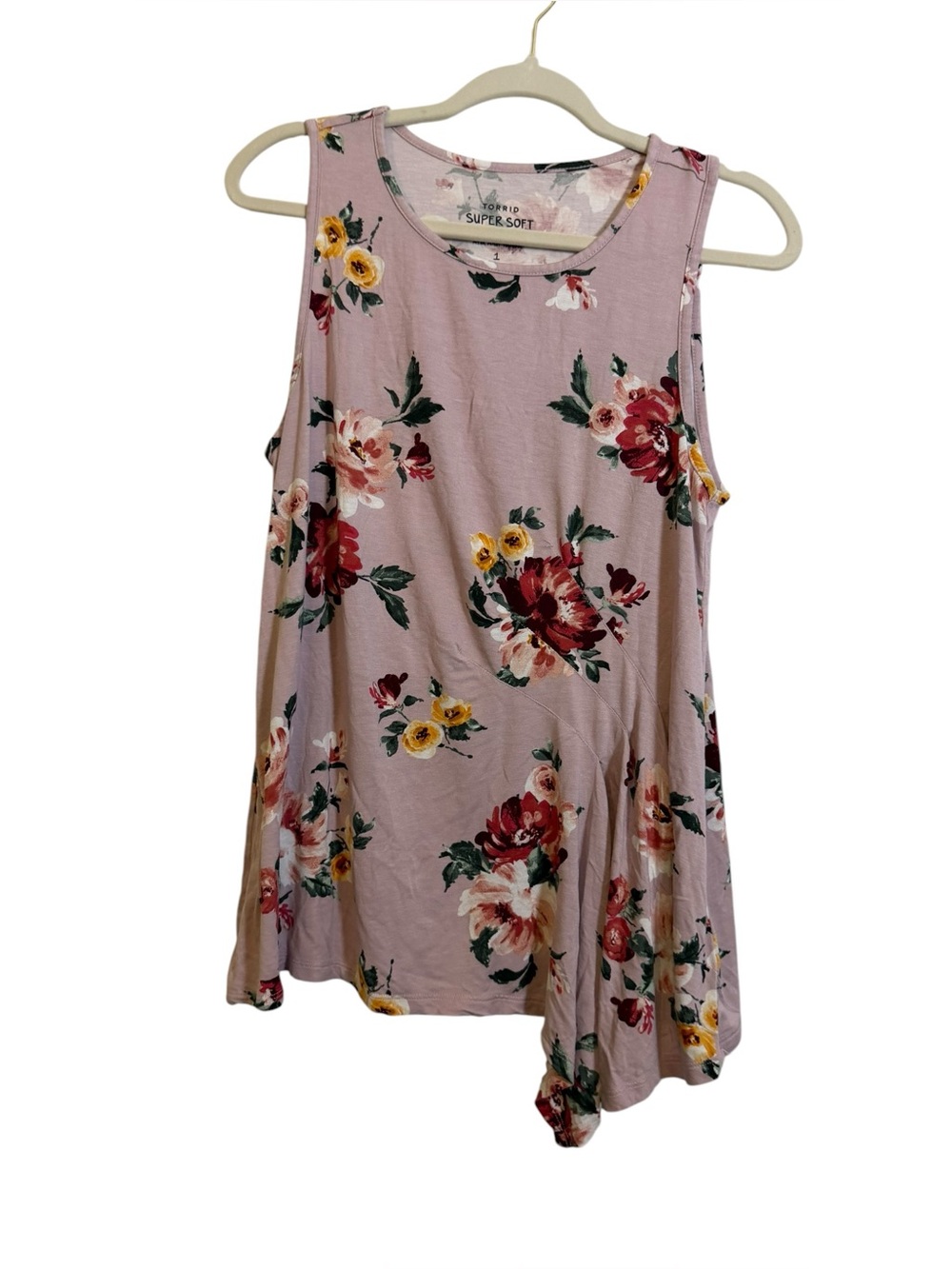 Torrid Mauve Floral Sleeveless Tank Top sz 1X